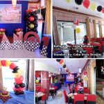 Cars-Theme Balloons & Styro Decors with Cake at Villa Pilipino Restaurant