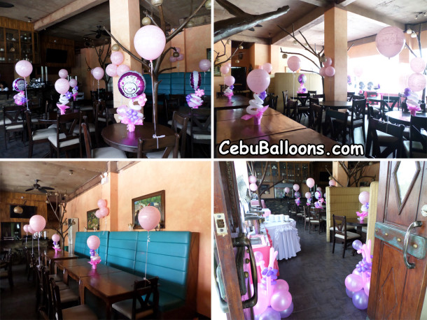 Christening Balloon Decors for a Baby Girl at Mio Restaurant