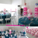 Christening Balloon Pillars with Centerpieces and Giveaways at Laguna Garden Cafe Ayala