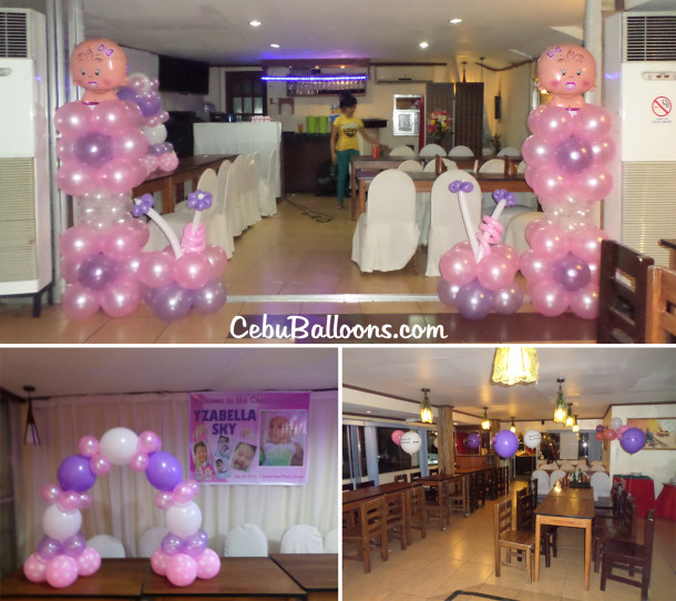 Christening (Girl) Balloon Decoration Package with Giveaways at Apurado Restaurant