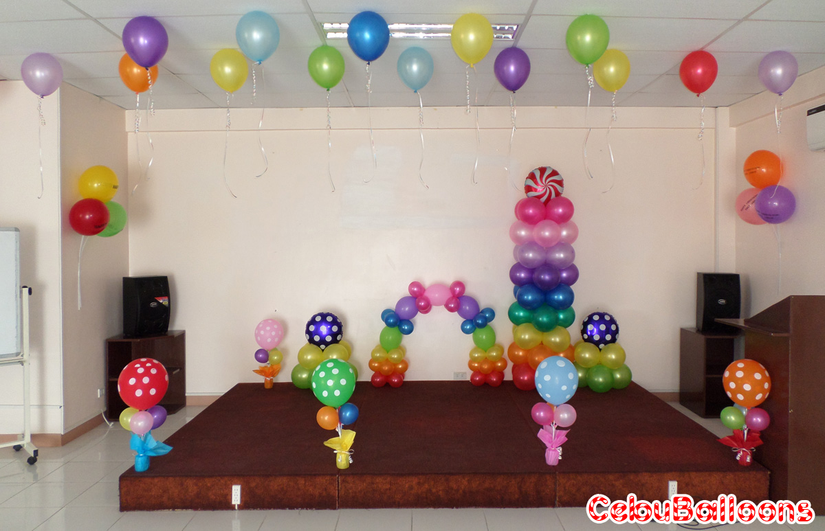 Colorful Balloon  Decoration  for a Christening Birthday 