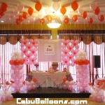 Girl's Christening Balloon Decoration at Hannah's Party Place