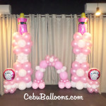 Girl's Christening Balloon Setup at Toast Cafe inside Copenhagen Residences