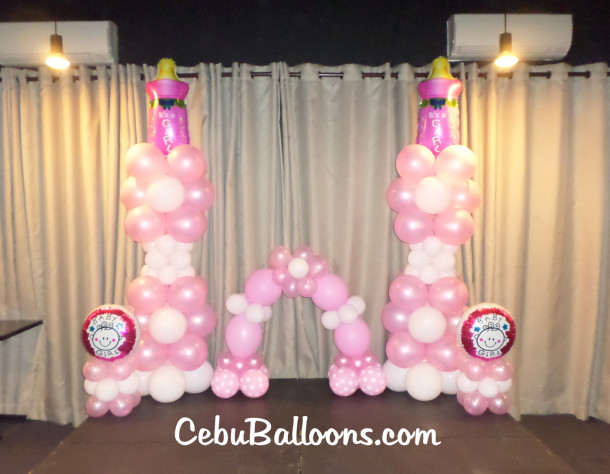 Girl's Christening Balloon Setup at Toast Cafe inside Copenhagen Residences