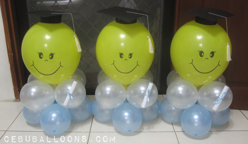 Graduation Balloon Centerpieces With Cap Diploma Cebu Balloons And Party Supplies - Balloon Decoration Ideas For Graduation