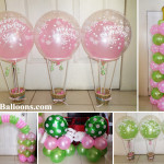 Hot-air Balloon Decoration Package (Colors Lime Green & Baby Pink)