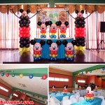 Mickey Mouse Balloon Setup for a Christening Celebration at Hannah's Party Place