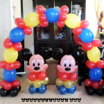 Mickey Mouse Centerpieces with Tall Cake Arch