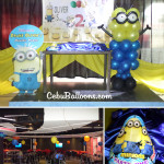 Minions Balloon Decoration with Party Supplies and Clown Host at URL Resto