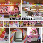 Minnie Mouse Balloon Decoration Setup Composite at Sacred Heart Center