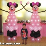 Minnie Mouse Balloon Pillars at Hannah's Party Place