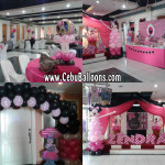 Minnie Mouse Balloon Setup with Desserts at Metro Park Hotel Restaurant