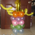 Number 1 Mylar Balloon Table Centerpiece