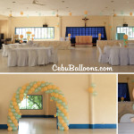 Peach & Mint Green Balloon Setup for a Wedding Party at Basak Fatima Church