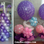 Purple & White Balloon Pillars and Centerpieces