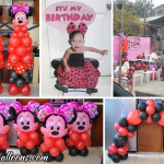 Red & Black Minnie Mouse Balloon Decoration (Barrida) at Zapatera