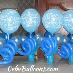 Shades of Blue Balloon Centerpieces for Christening