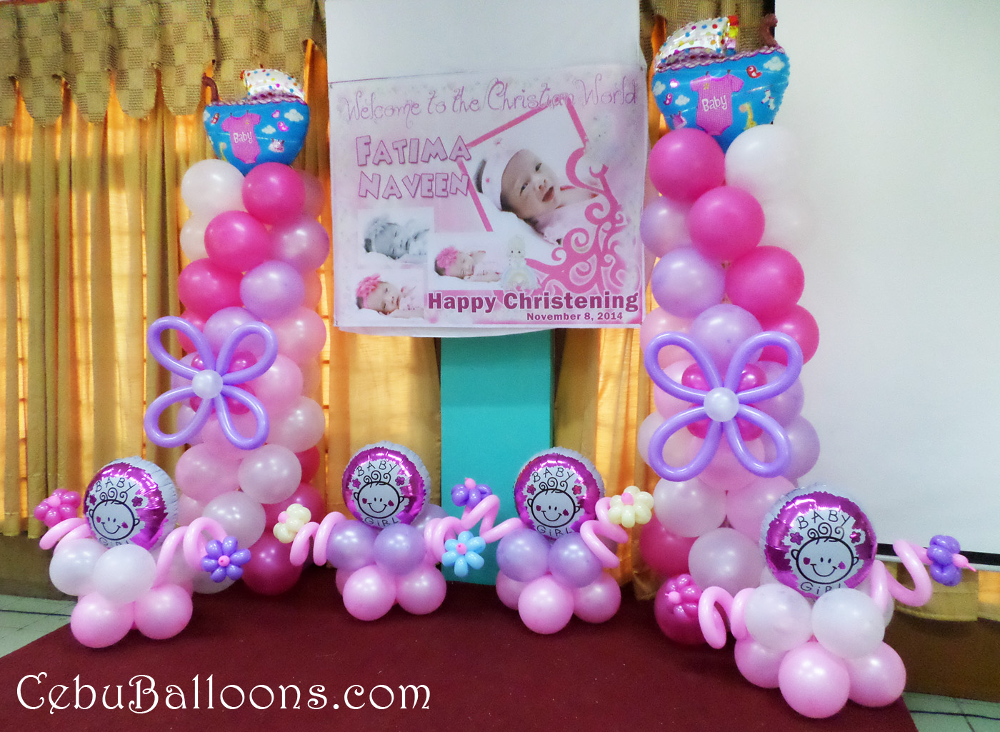 Stage Decoration For A Girl S Baptism At Deped Center Cebu