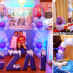 Disney Frozen Balloon Decoration with Styro Letters at Villa Pilipino Restaurant