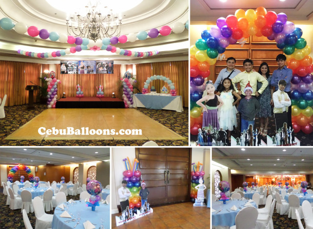 Disney Frozen Balloon Decors and Styro Art at Casino Espanol Barcelona Room