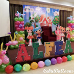 Lalaloopsy Theme Stage Decoration using Balloons, Styro & Tarp at Mandarin Plaza Hotel