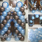 Boy Christening Balloons (Brown & Light Blue)