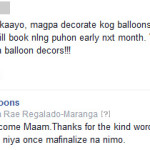 Feedback from Odessa for nice balloons