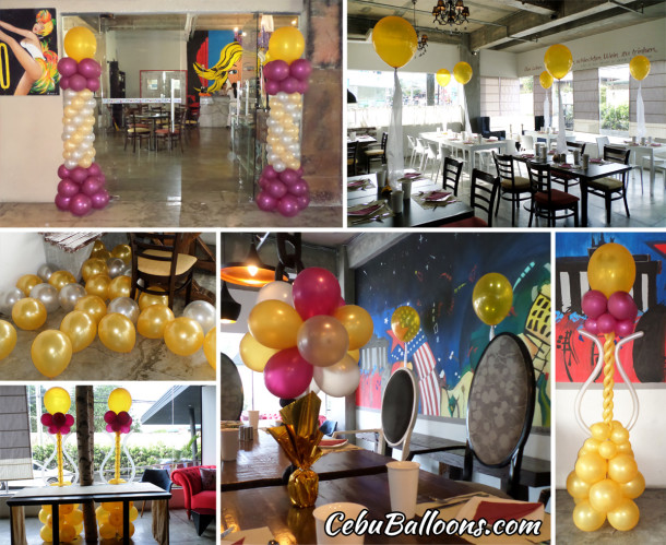 Balloon Decorations for a 50th Birthday at Henry's Hotel (Rica's Restaurant)