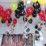 Flying Dotted Balloons with Mickey Mouse