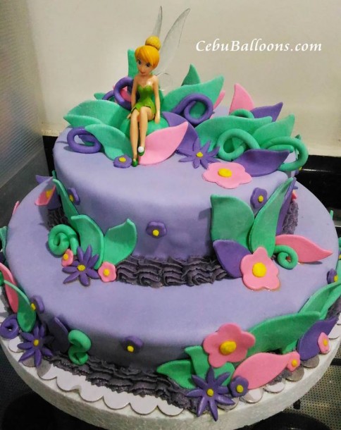 2-Layer Fondant Cake for a Tinkerbell Party