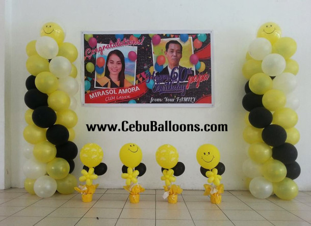 Balloon Decors for a Cum Laude and 60th Birthday at Bayswater Clubhouse