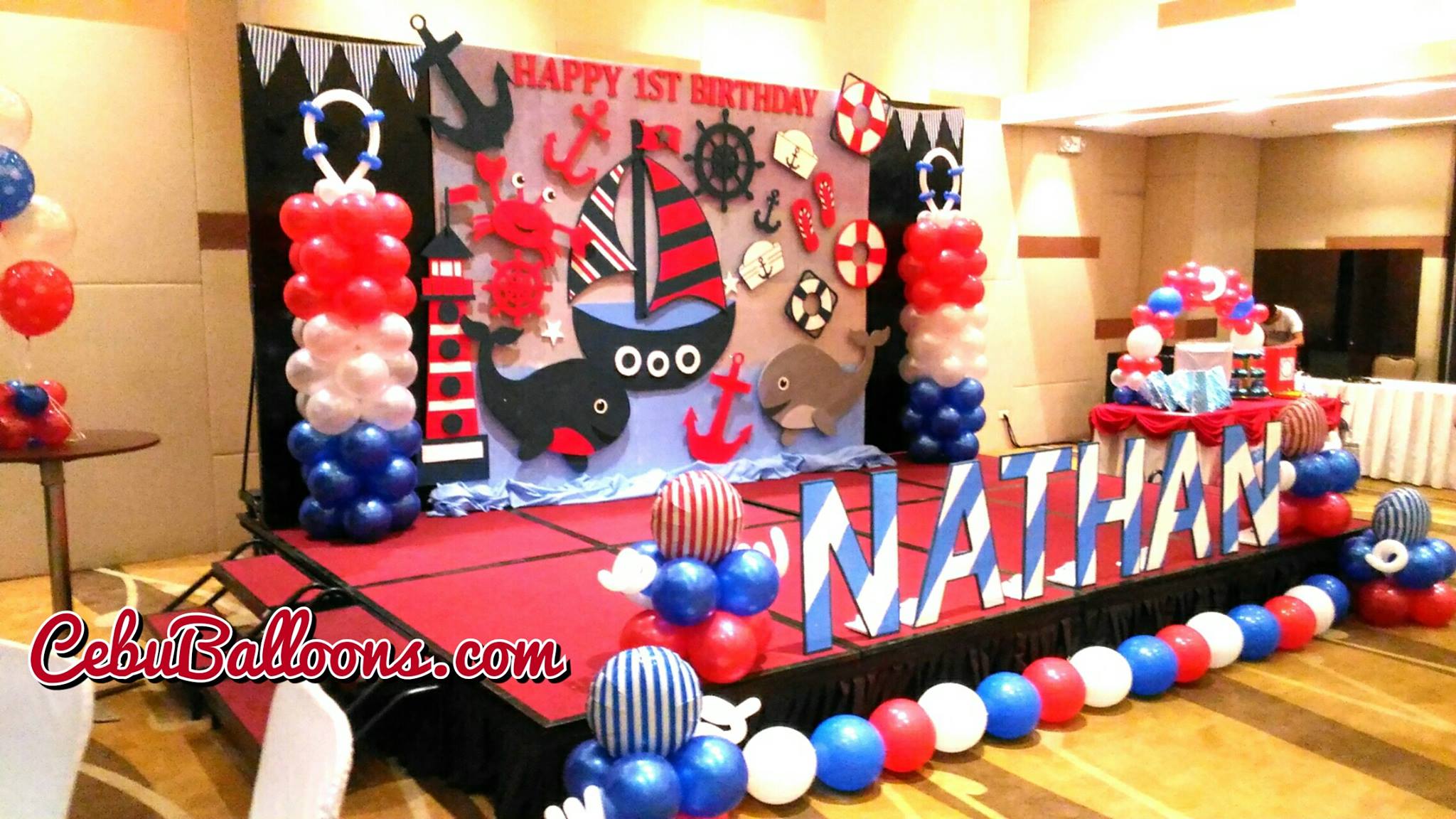 Nathan's Nautical Styro Backdrop at Bantayan Function Room